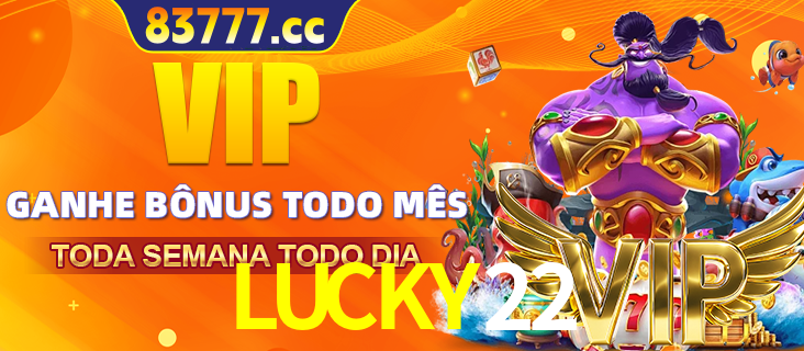 Banner promocional do LUCKY22 oferecendo 100% de recompensas adicionais contínuas para quem fizer o login diário (Daily sign-in), com um mascote de coelho.